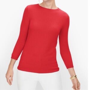 Talbots Red Cashmere Crew Neck Sweater XS